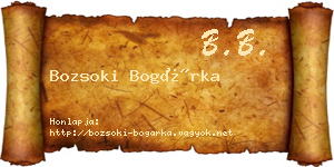 Bozsoki Bogárka névjegykártya